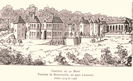 Bouconville-Vauclair (Aisne) CPA Château de La Bove gravure 1719-1793