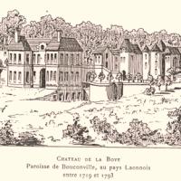 Bouconville-Vauclair (Aisne) CPA Château de La Bove gravure 1719-1793
