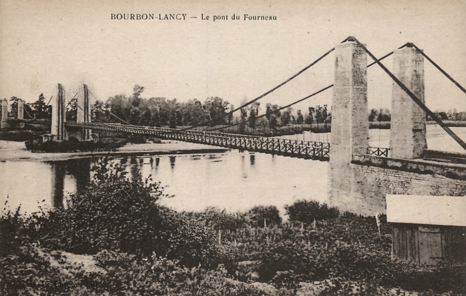 Bourbon-Lancy (Saône-et-Loire) Le Fourneau, pont CPA