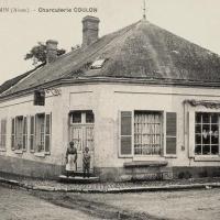 Bourg-et-Comin (Aisne) CPA Charcuterie Coulon