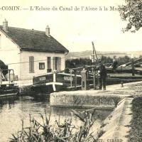 Bourg-et-Comin (Aisne) CPA Ecluse du canal de l'Aisne à la Marne