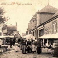 Bourg-et-Comin (Aisne) CPA Le marché
