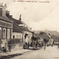 Bourg-et-Comin (Aisne) CPA Route d'Oeuilly