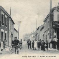 Bourg-et-Comin (Aisne) CPA Route de Soissons