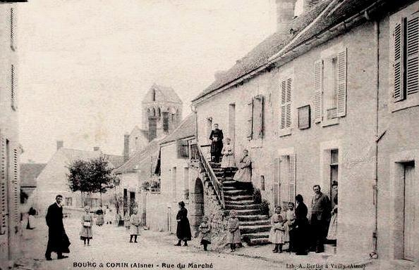 Bourg-et-Comin (Aisne) CPA Rue du marché