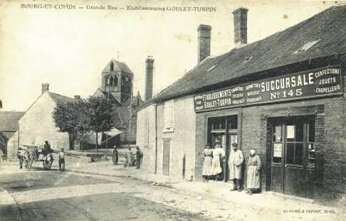 Bourg-et-Comin (Aisne) CPA Grande rue et Goulet Turpin