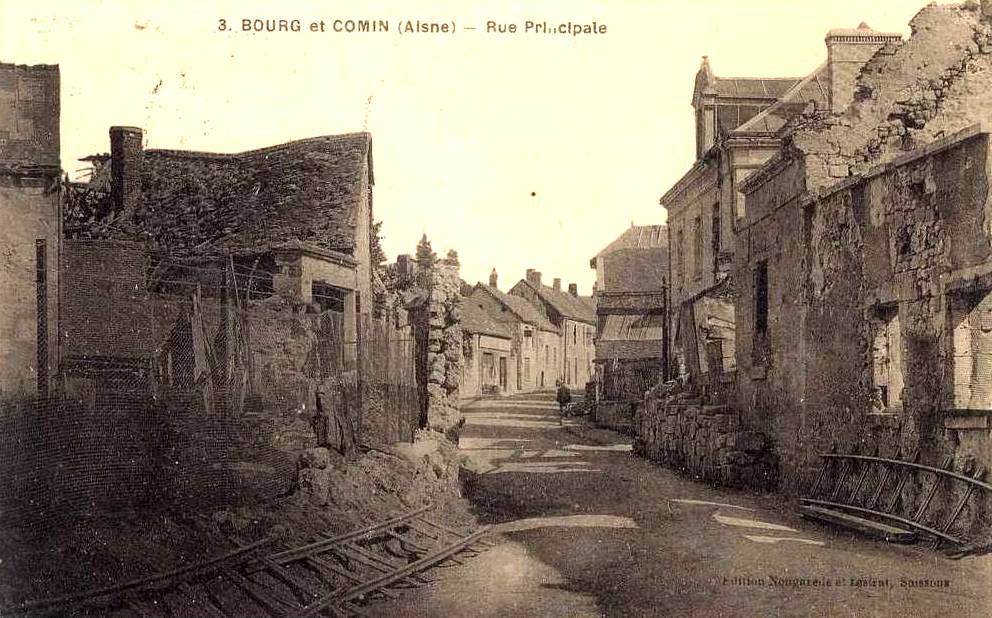 Bourg-et-Comin (Aisne) CPA Rue principale