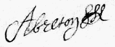 Breton Antoine (1661/1719), sa signature en 1696