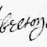 Breton Antoine (1661/1719), sa signature en 1696
