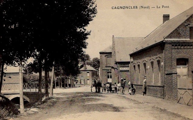Cagnoncles 59 le pont vers 1910 cpa