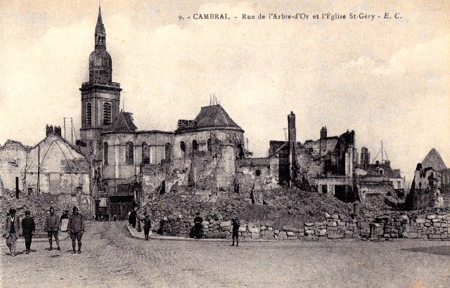 Cambrai 59 l eglise saint gery 1914 1918 cpa