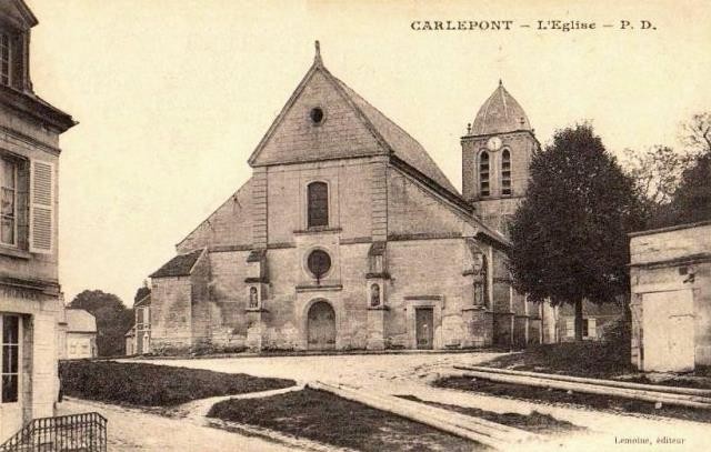 Carlepont oise cpa l eglise saint eloi avant 1914