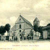 Carlepont oise cpa l eglise saint eloi et la place avant 1914