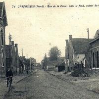 Carnieres 59 la rue de la poste cpa