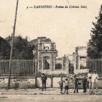 Carnieres 59 le chateau salez en ruines cpa