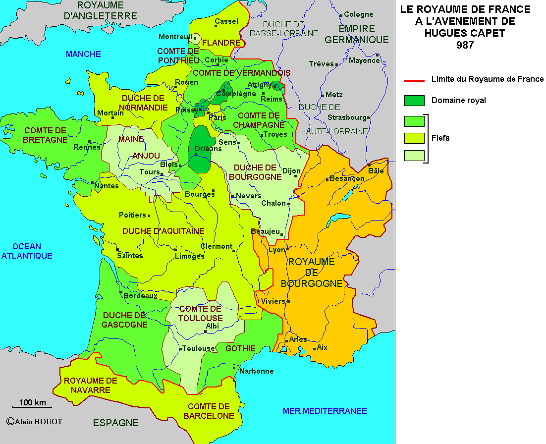 La France en 987, sous Hugues Capet