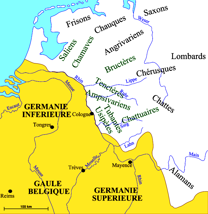 Carte des peuples francs au iiieme siecle