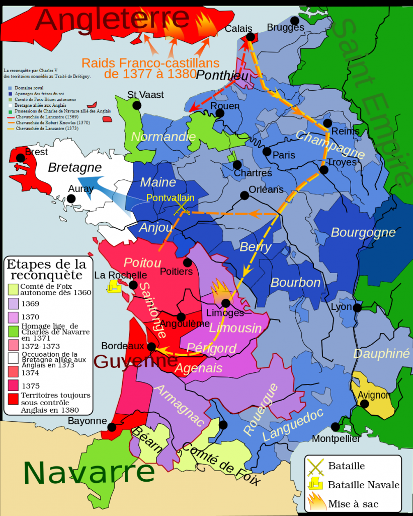 Le royaume des Capétiens, Guerre de Cent Ans en 1380