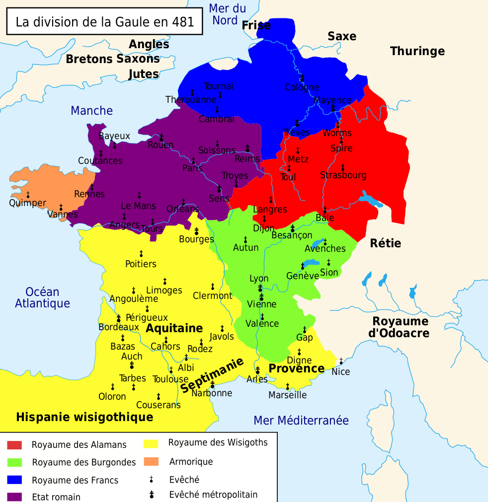 Le Royaume des Francs en 481