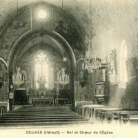 Intérieur de l'église, cpa