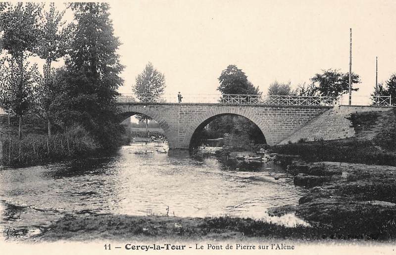 Cercy-la-Tour (Nièvre) Le pont sur l'Alène CPA
