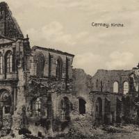 Cernay-en-Dormois (51) L'église ruinée en 1914 CPA