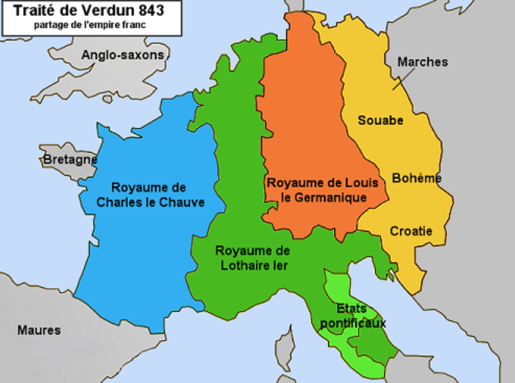 Charles II dit le Chauve, Traité de Verdun 843
