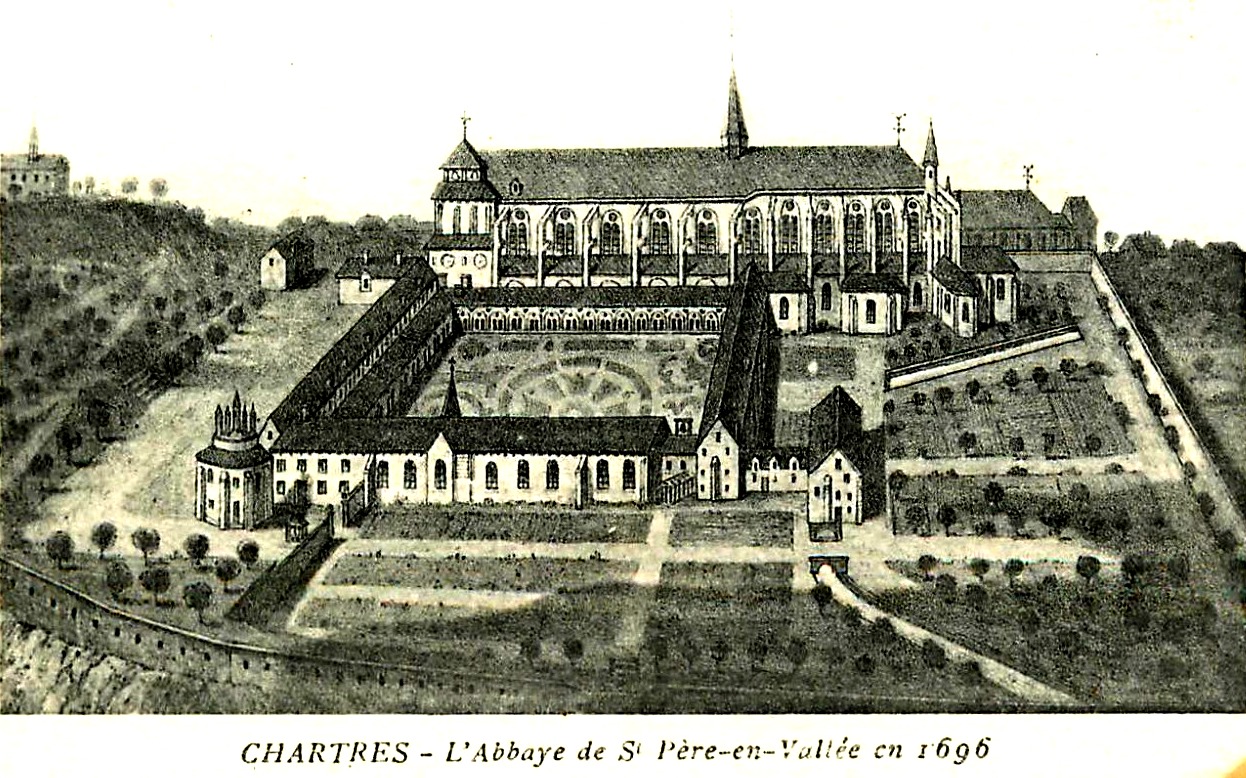Chartres (28) L'abbaye Saint-Père-en-Vallée, gravure 1696