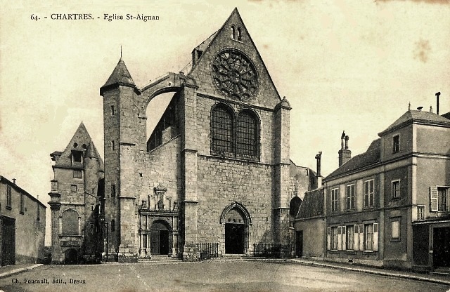 Chartres (28) L'église Saint-Aignan CPA