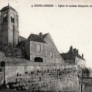 Châtel-Censoir (89) L'église et les remparts CPA