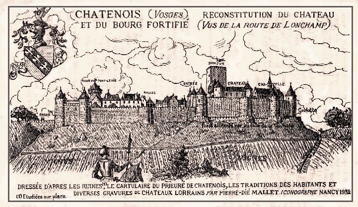 Châtenois, l'ancien château du Haut-Bourg,  reconstitution