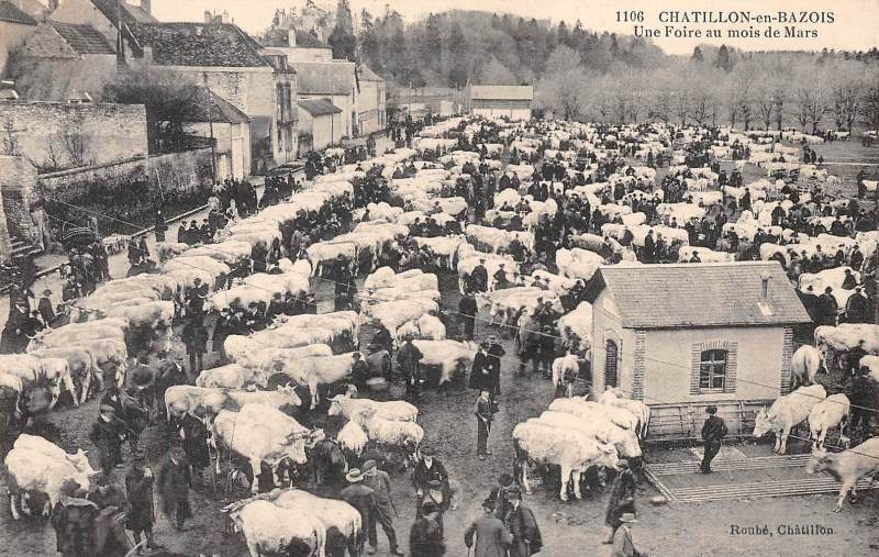 Châtillon-en-Bazois (Nièvre) La foire CPA