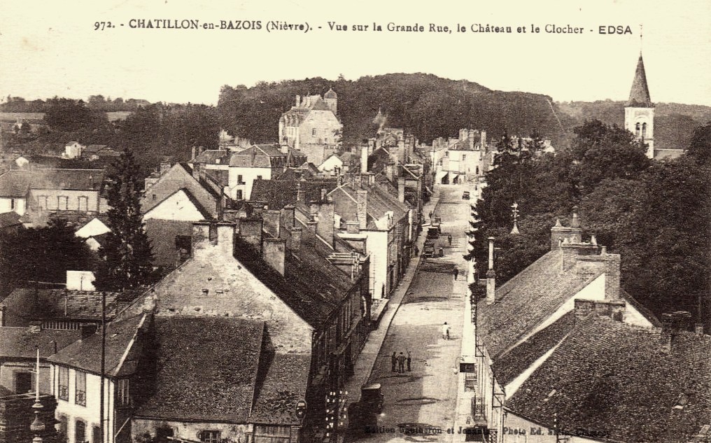 Châtillon-en-Bazois (Nièvre) Vue aérienne CPA