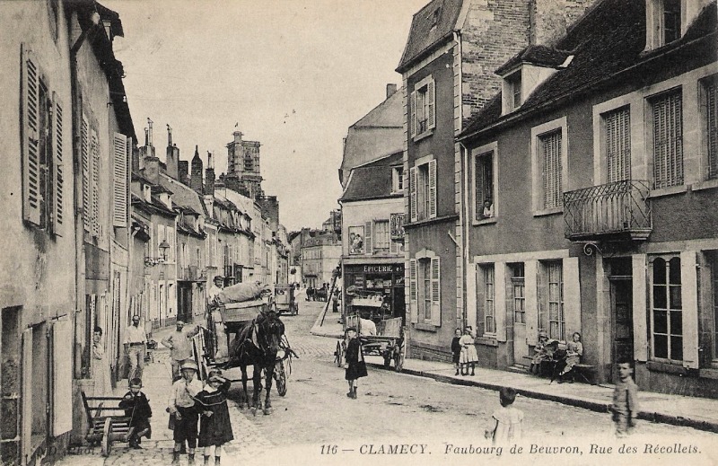 Clamecy (Nièvre) La rue des Récollets CPA
