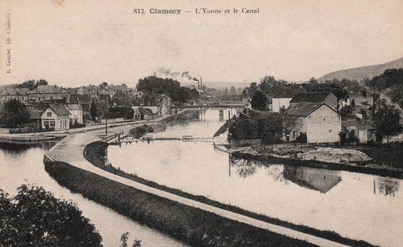 Clamecy (Nièvre) Le canal et l'Yonne CPA