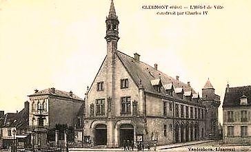 Clermont oise cpa l hotel de ville en 1917