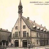 Clermont oise cpa l hotel de ville en 1917