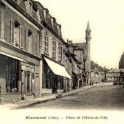 Clermont oise cpa la place de l hotel de ville