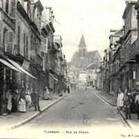 Clermont oise cpa la rue de conde en 1904