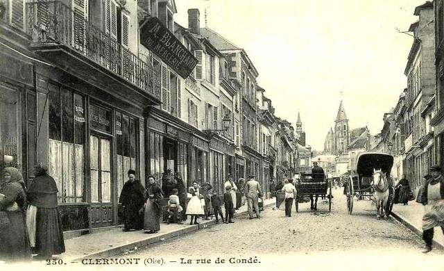 Clermont oise cpa la rue de conde