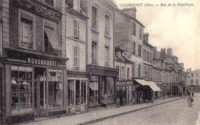 Clermont oise cpa la rue de la republique