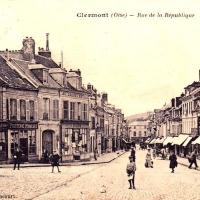 Clermont oise cpa la rue de la republique