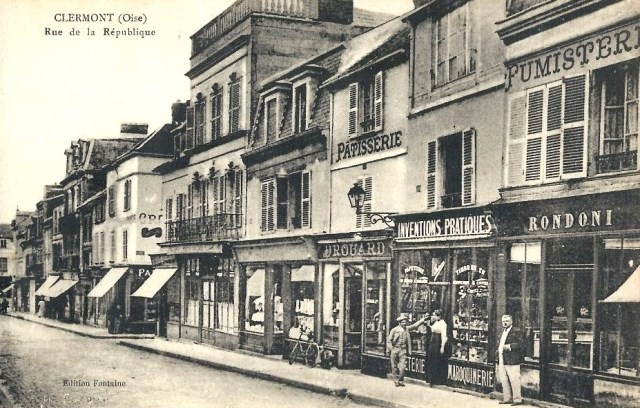 Clermont oise cpa la rue de la republique