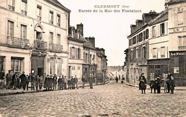 Clermont oise cpa la rue des fontaines