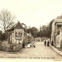 Clermont oise cpa la rue du tour de ville