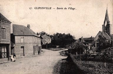 Cliponville seine maritime entree du village cpa