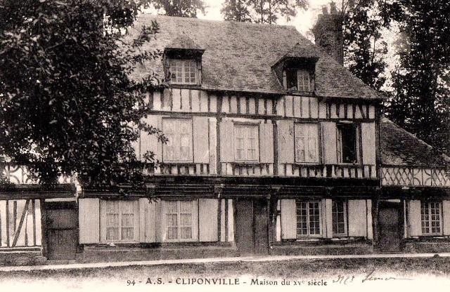 Cliponville seine maritime maison xveme siecle cpa