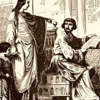 Robert II et Constance d'Arles, gravure fin XIXè