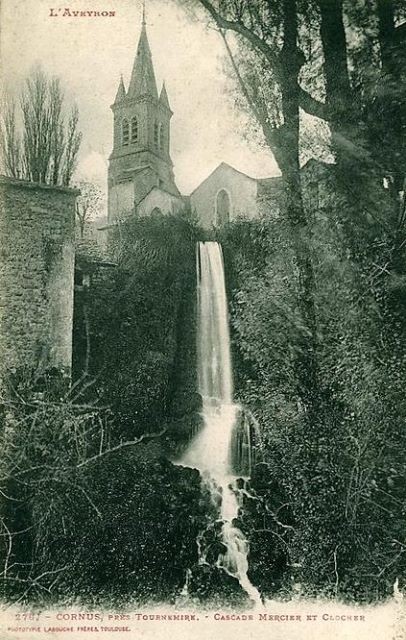 L' église et la Cascade Mercier (cpa)