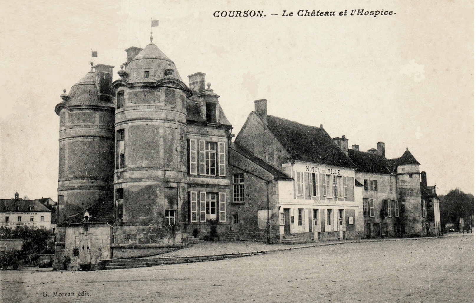 Courson-les-Carrières (89) Le château, mairie et hospice CPA